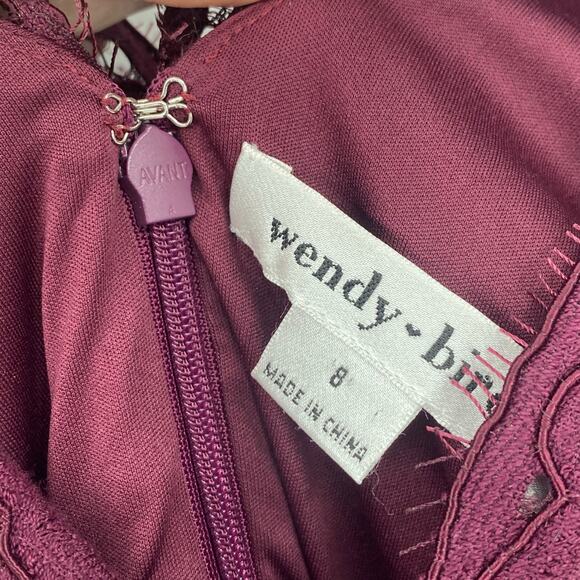 Wendy Bird Women's Eggplant Purple Lace Unrivaled Refinement Cocktail Dress Sz 8 - Picture 3 of 10